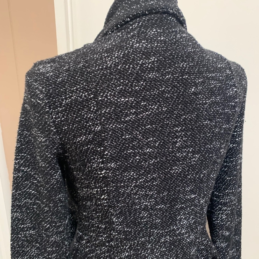 BNCI by BLANC NOIR Black White Sweater Cardigan M - Picture 6 of 9